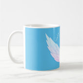 ロマンチックな天使の翼と名前のコーヒーマグ コーヒーマグカップ (左)