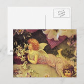 ロマンチックな天使の贈り物とティー ポストカード (正面/裏面)