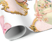 ロマンチックな天使ピンクのバラ、イースターエッグを集める ラッピングペーパー (ロールコーナー)