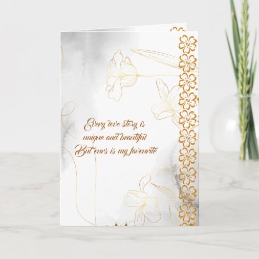 ロマンチックな夫の妻ラブ引用文フローラバレンタイン シーズンカード (正面)