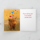 ロマンチックな夫ハイランドステアバレンタインズホリダ シーズンカード (内部)