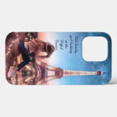 ロマンチックな女の子がエッフェルタワーを見て Case-Mate iPhoneケース (裏面 (横))