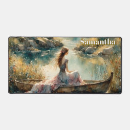 ロマンチックな女の子をボートに。カスタマイズ デスクマット