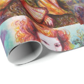ロマンチックな女性と仮装顔 ラッピングペーパー (ロールコーナー)