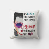 ロマンチックな女性美しいことわざグリーティングカード成功 クッション (正面)