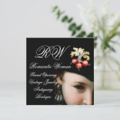 ロマンチックな女性、アンティークの宝石、真珠のグランドオープン 招待状 (スタンド正面)