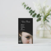 ロマンチックな女性、アンティーク宝石と真珠モノグラム 名刺 (スタンド正面)