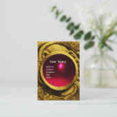 ロマンチックな女性、花と戦うグリフィンルビー 名刺 (スタンド正面)