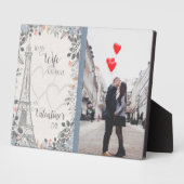 ロマンチックな妻のバレンタインデーエッフェルタワーの写真 フォトプラーク (側面)