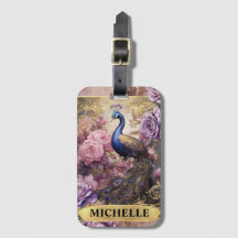 ロマンチックな孔雀と紫のバラファンタジー