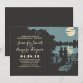 ロマンチックな屋外のイルミネーションが灯るエンゲージメントパーティー 招待状 (正面/裏面)