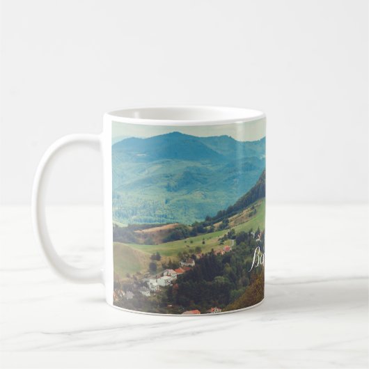 ロマンチックな山景色 コーヒーマグカップ (左)