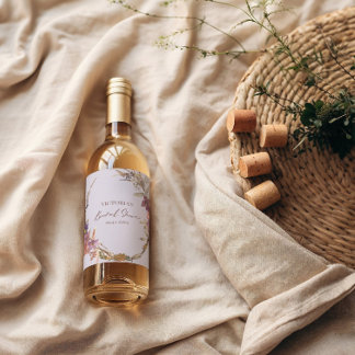 ロマンチックな山花食品および飲料ラベルセット ワインラベル