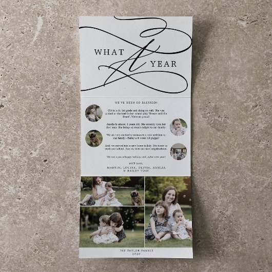 ロマンチックな年のクリスマスの数々の写真 三つ折りクリスマスカード