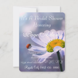 ロマンチックな幸運レディバグブライダルシャワー運命 招待状