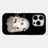 ロマンチックな幽霊と金属ハート&フラワー3D Il Case-Mate iPhoneケース (裏面 (横))