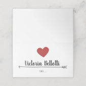 ロマンチックな座席座席表-ハートと矢印 プレイスカード (外部開封)