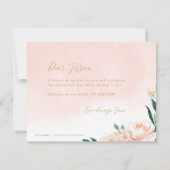 ロマンチックな庭あなたは私のメイド・オブ・オーナー（花嫁付き添い人） 招待状 (裏面)