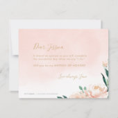 ロマンチックな庭あなたは私の名誉のマトロンになる 招待状 (裏面)