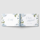 ロマンチックな庭のほこりっぽい青結婚フローラ ゲストブック (全面)