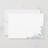 ロマンチックな庭のほこりっぽい青結婚フローラ サンキューカード (裏面)