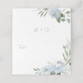 ロマンチックな庭のほこりっぽい青結婚フローラ プレイスカード (外部開封)