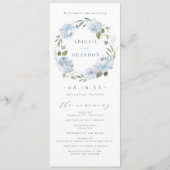 ロマンチックな庭のほこりっぽい青結婚フローラ プログラム (正面)