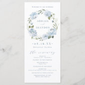 ロマンチックな庭のほこりっぽい青結婚フローラ プログラム (正面)