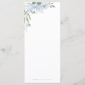 ロマンチックな庭のほこりっぽい青結婚フローラ メニュー (裏面)