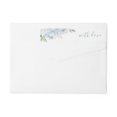 ロマンチックな庭のほこりっぽい青結婚フローラ ラップアラウンドラベル (裏面)