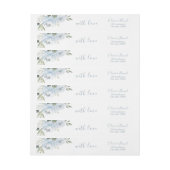 ロマンチックな庭のほこりっぽい青結婚フローラ ラップアラウンドラベル