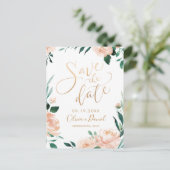 ロマンチックな庭のフローラ書の日付を保存 ポストカード (スタンド正面)