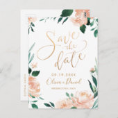 ロマンチックな庭のフローラ書の日付を保存 ポストカード (正面/裏面)