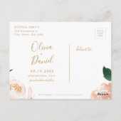 ロマンチックな庭のフローラ書の日付を保存 ポストカード (裏面)