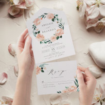 ロマンチックな庭の桃のフローラ結婚リースのすべての内