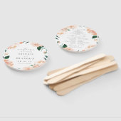 ロマンチックな庭の桃のフローラ結婚式プログラム ハンドファン (組立なし)