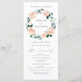 ロマンチックな庭の桃のフローラ結婚式プログラム プログラム (正面)