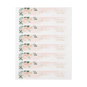 ロマンチックな庭の桃の水色のフローラ結婚ズ ラップアラウンドラベル (シート)