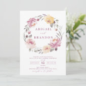 ロマンチックな庭の水の色結婚のフローラ 招待状 (スタンド正面)