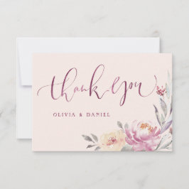 ロマンチックな庭の水彩フローラ書 サンキューカード