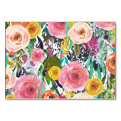 ロマンチックな庭の水彩花のテーブル番号 テーブルナンバー (裏面)