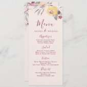 ロマンチックな庭の水色のフローラ結婚のメニュー メニュー (正面/裏面)