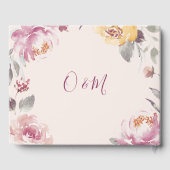 ロマンチックな庭の水色のフローラ結婚ズ ゲストブック (裏面)