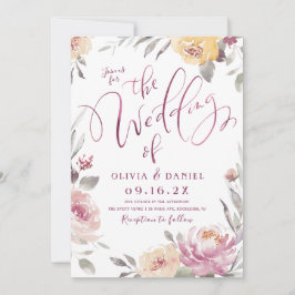 ロマンチックな庭の水色のフローラ結婚ズ 招待状