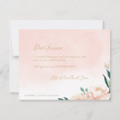 ロマンチックな庭の花 あなたは私のフラワーガールになってくれる? 招待状 (裏面)