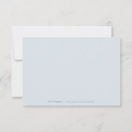 ロマンチックな庭ほこりっぽい青いフローラ書 サンキューカード (裏面)