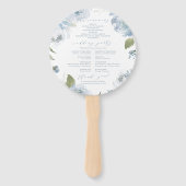 ロマンチックな庭ほこりっぽい青いフローラ結婚式プログラム ハンドファン (裏面)