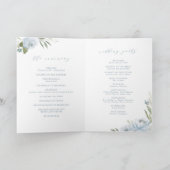 ロマンチックな庭ほこりっぽい青いフローラ結婚式プログラム プログラム (内部)