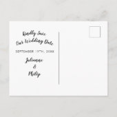 ロマンチックな庭フローラ結婚式の日付を保存 案内ポストカード (裏面)