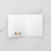 ロマンチックな庭園の桃の花のカリグラフィー感謝 サンキューカード (内部)